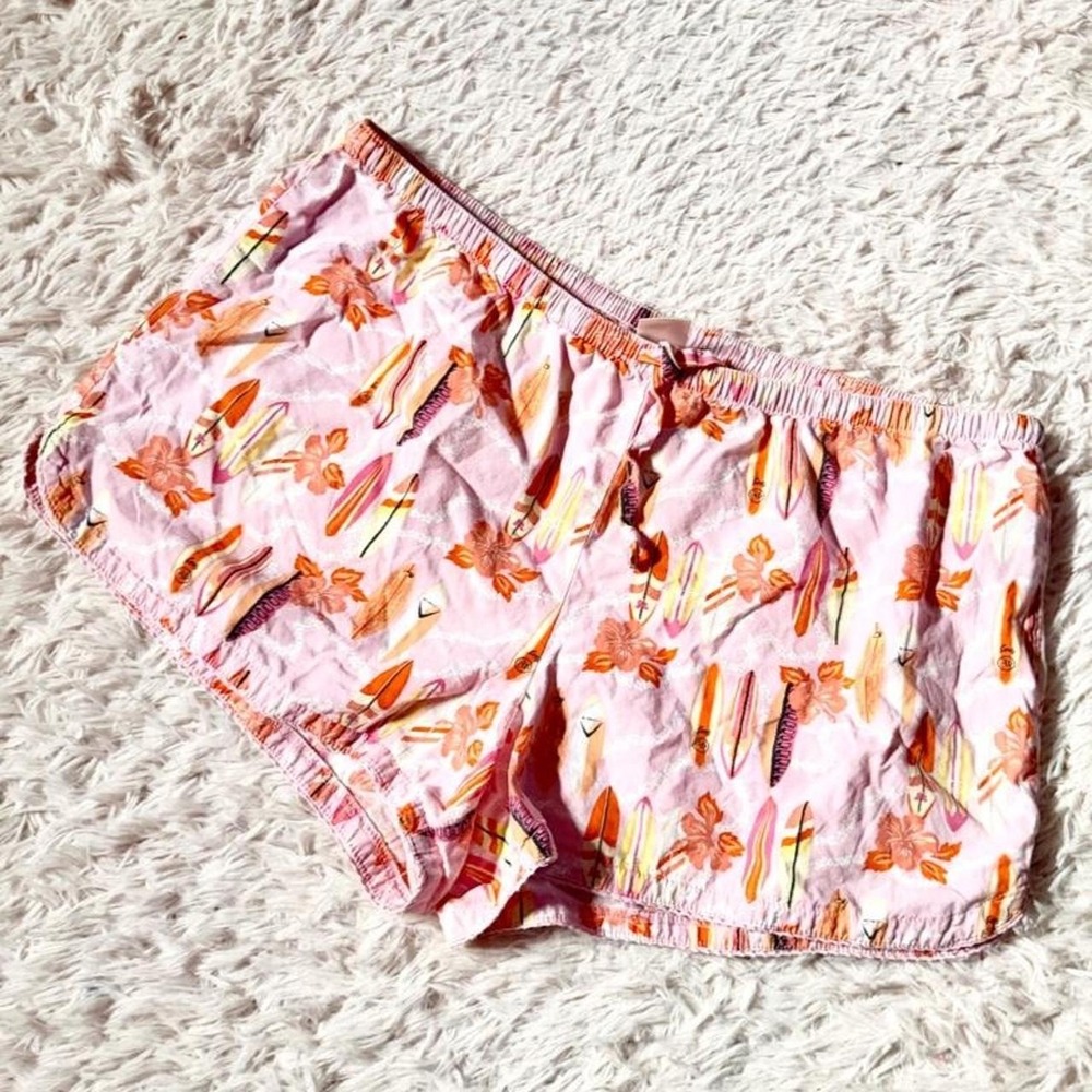 Y2K Retro Beachy Tropical Surfer California Girl Micro Lounge Shorts Womens L